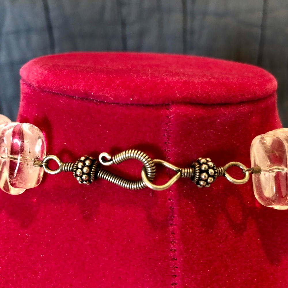 Lucite And Brushed Silver Statement Necklace - image 4